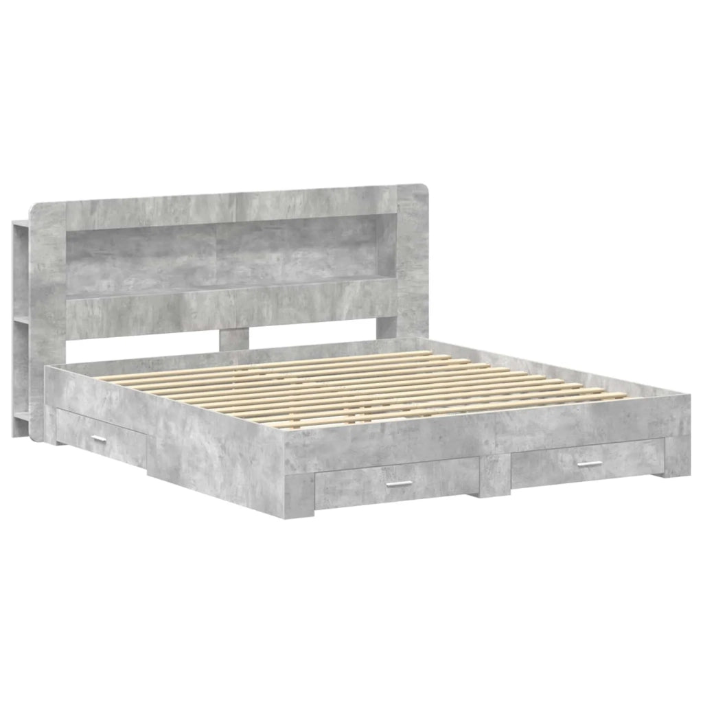 Telaio del letto con storage Grigio Cemento 200 x 200 cm