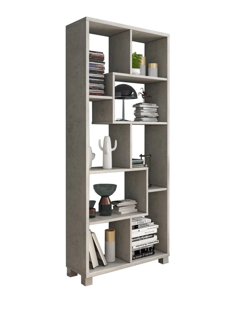 Biblioteca Veniano, Libreria 8 Ripiani, 68x25x161h cm Grigio