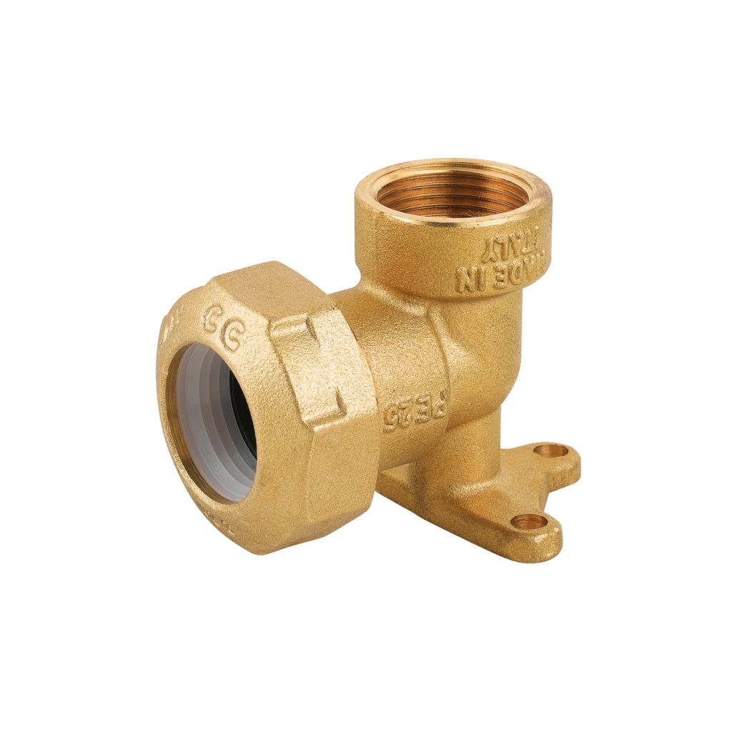 GOMITO FEMMINA CON FLANGIA IN OTTONE PER TUBO PE- 1x32- CAVAL- pezzi 1