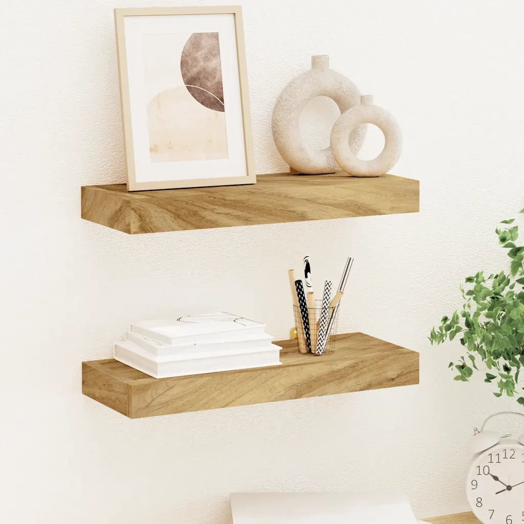 Mensole da Parete 2 pz 40x15x4 cm in Legno Massello di Teak 340754
