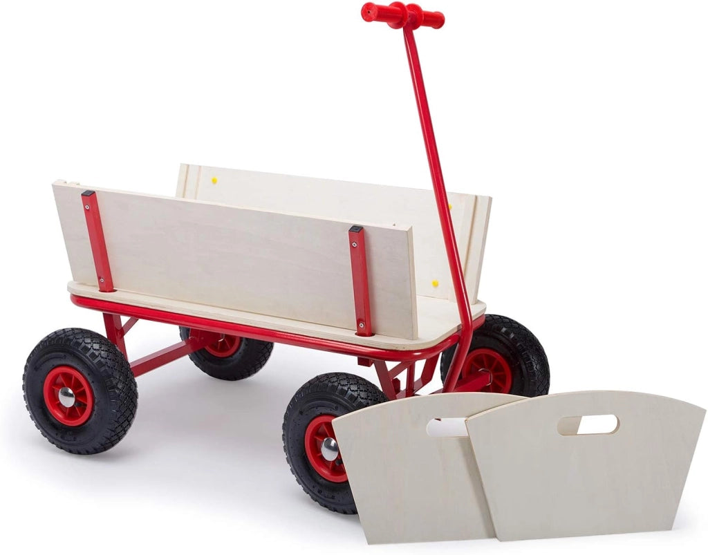 Carretto a Mano Trasporto Tetto Rimovibile Max. 180 kg Telaio Tubolare Acciaio Copertura carro Legno Fuoristrada