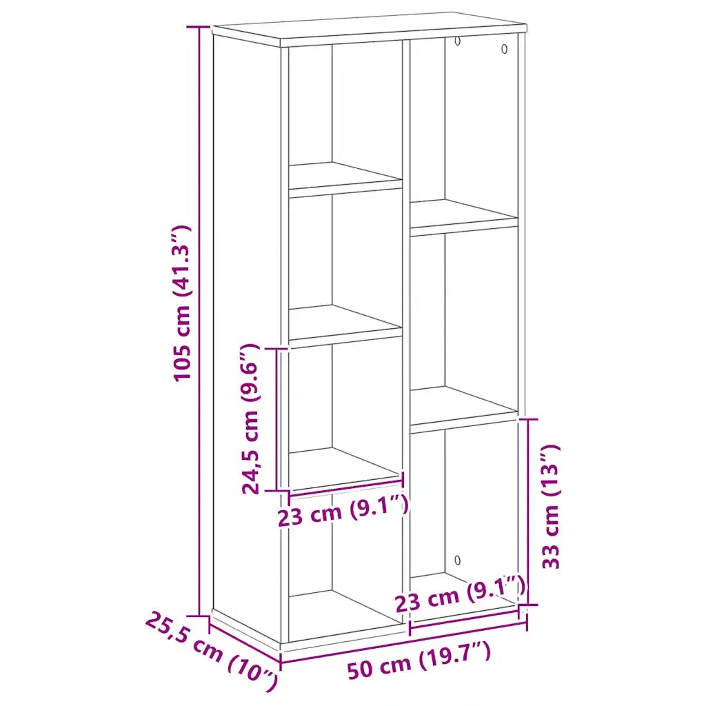 Libreria Rovere Artigianale 50x25x105 cm in Legno Multistrato 852797