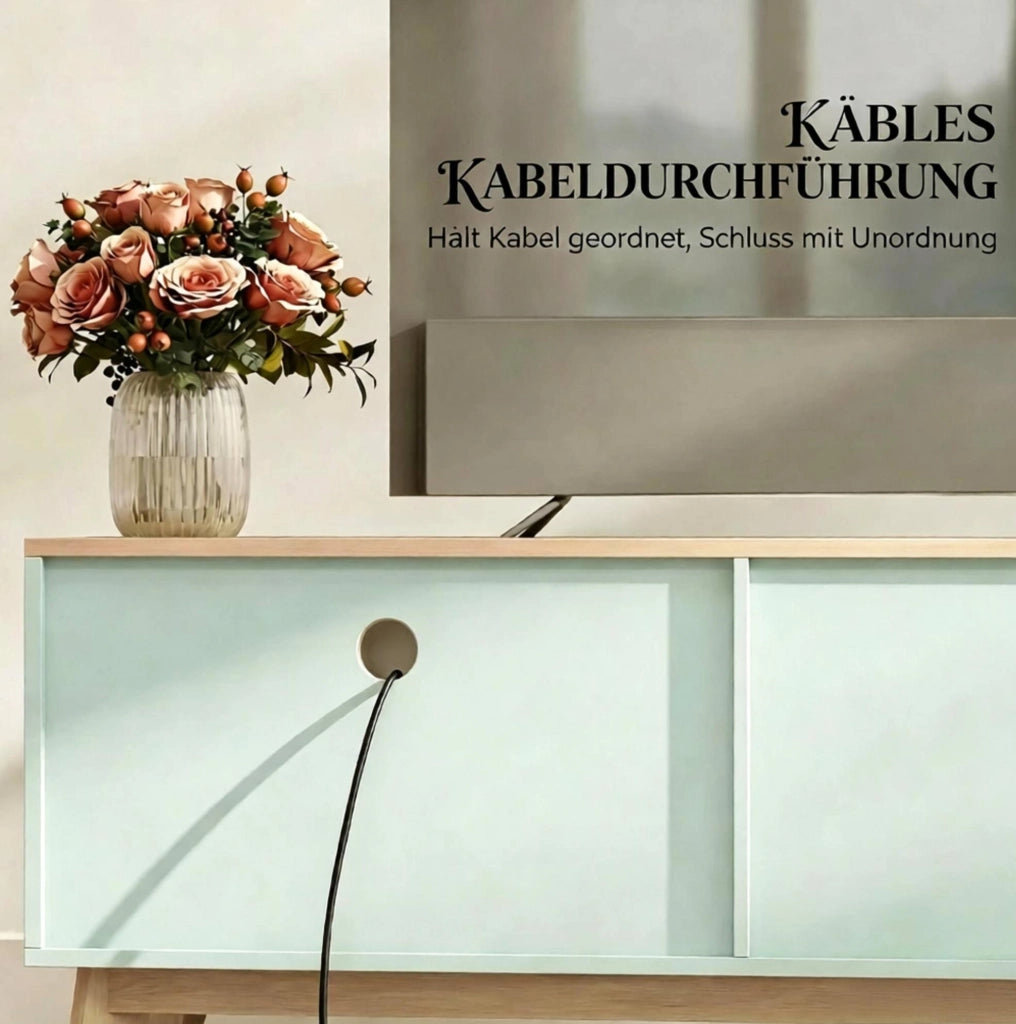Mobile TV 120 cm verde chiaro e rovere in MDF