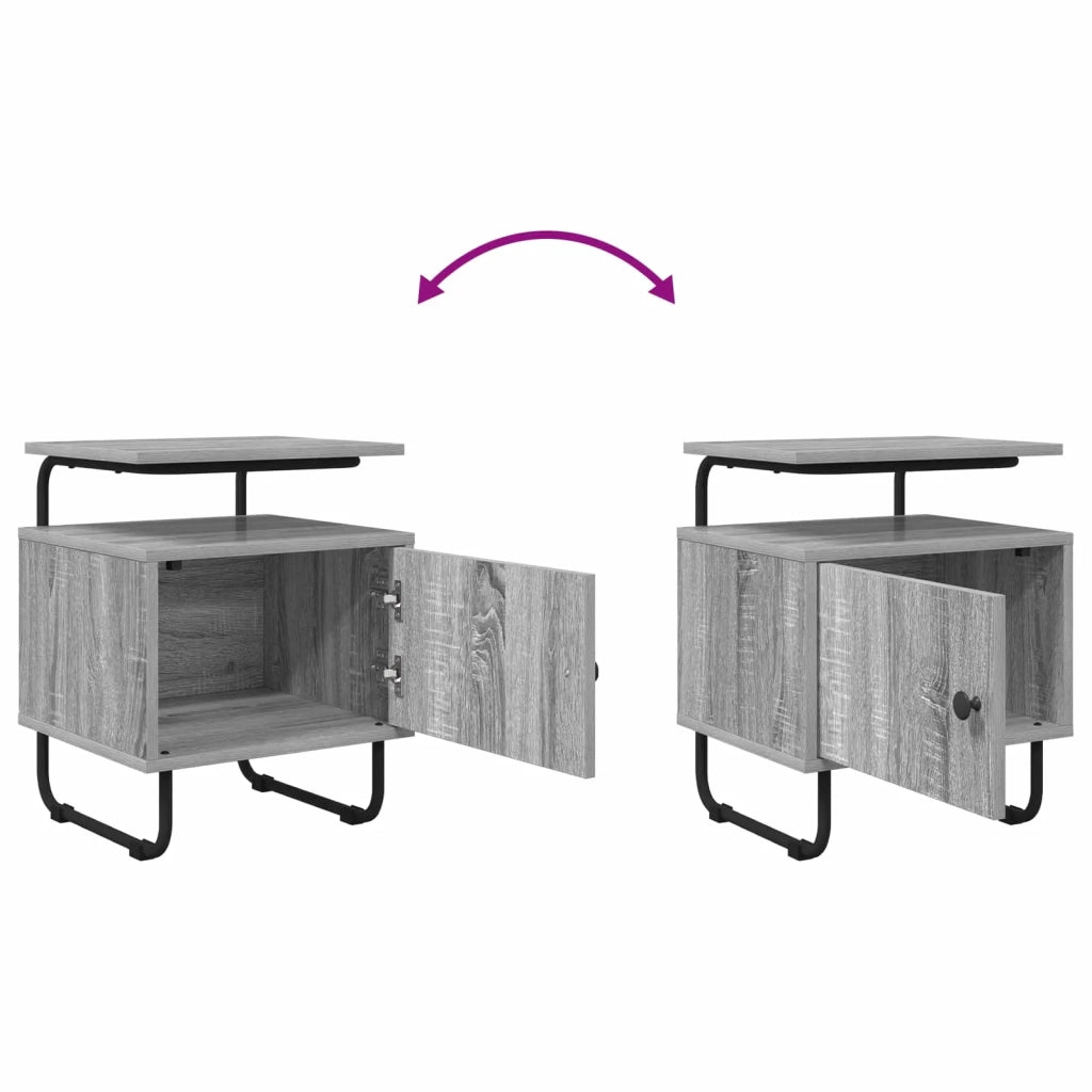 Armadio da Notte 2 pz Sonoma grigio Legno ingegnerizzato 8007642