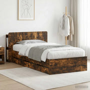 Struttura del letto con stoccaggio e testata Rovere Fumo 3433916