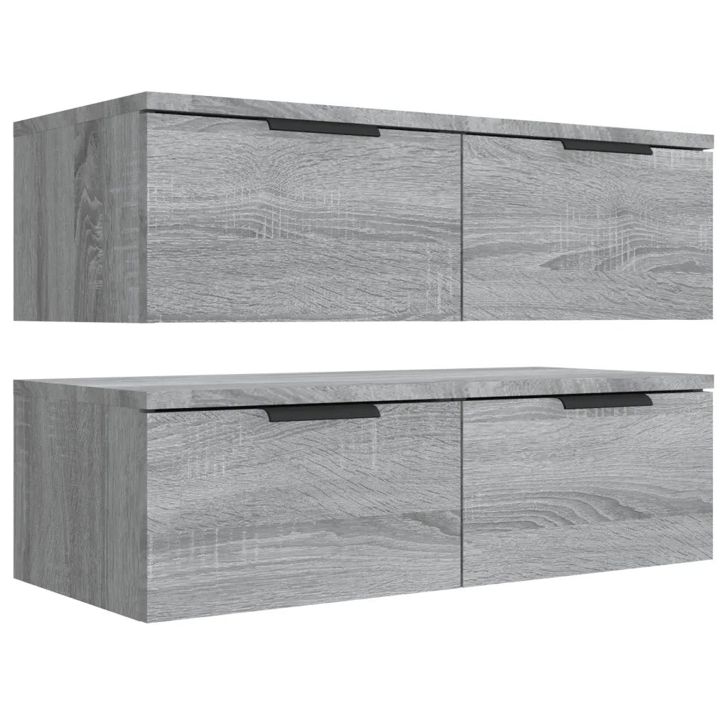 Armadietto a Muro | Mobili Pensili 2 pz Grigio Sonoma 68x30x20 cm Legno Multistrato