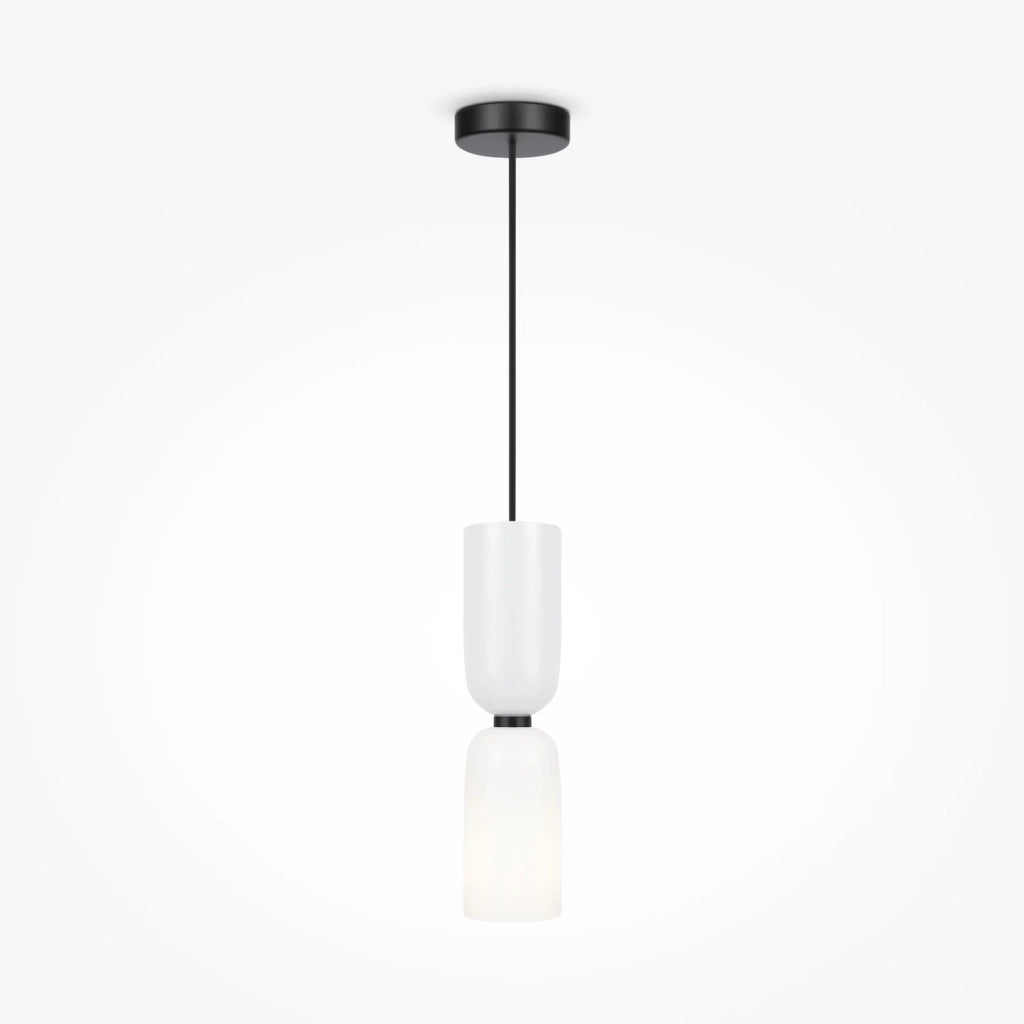 Maytoni Lampadario moderno Memory 1 luce E14 nero metallo vetro