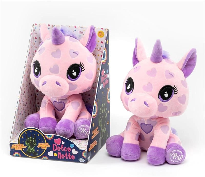 BABY UNICORN - CUCCIOLI UNICORNO PELUCHE CM 40 
GLOW IN THE DARK