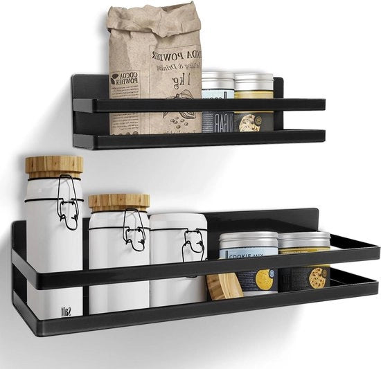 Organizzatore erbe 2 in 1 a muro con magneti neri - per frigorifero, dispensa e organizzatore erbe appeso