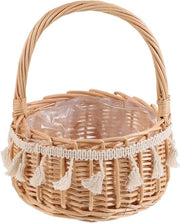 Raccolta di Fiori in Rami di Canapa per Matrimonio e Pasqua - Cesta in Legno per Fiori e Caramelle - Opzione di Conservazione e Oggetti di Utilizzo