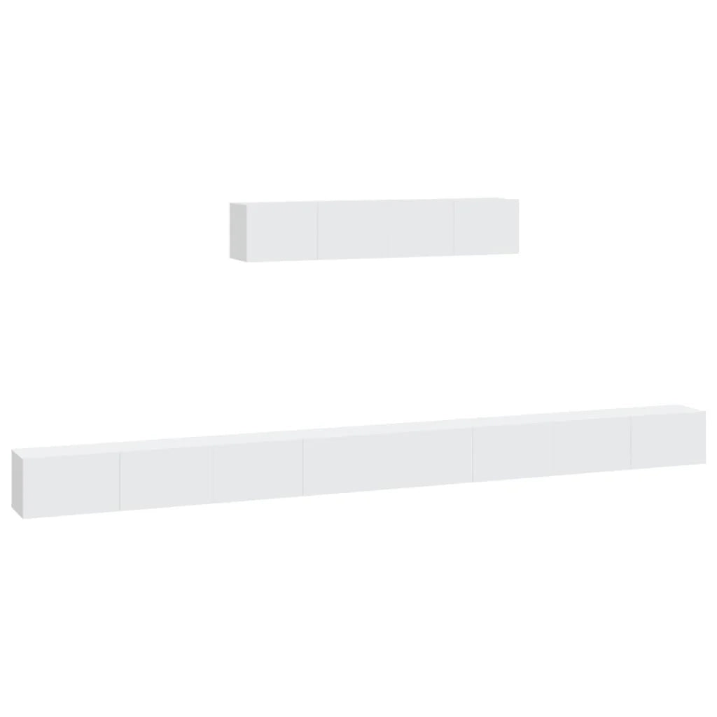 Set di mobili da 6 pezzi tra cui armadio credenza mobile TV televisore per soggiorno camera da letto salotto legno ingegnerizzato bianco 02_0025000