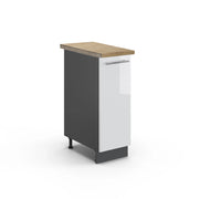 Armadio cucina dispensa alto Fame-Line Bianco lucido/Antracite 30 cm, PL Rovere Vicco