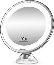Specchio da trucco LED illuminato 360 gradi girevole con batterie