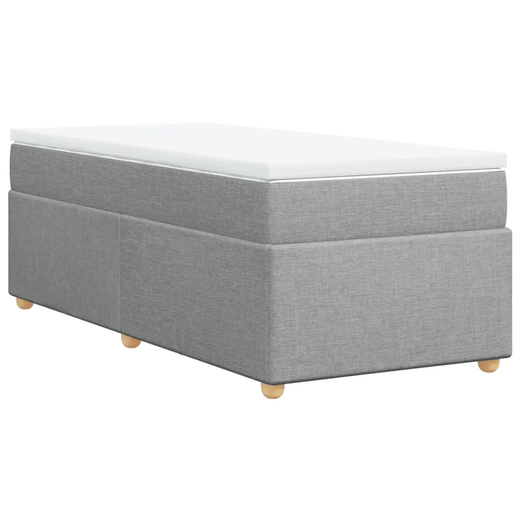 Giroletto a Molle con Materasso Grigio Chiaro 80x200 cm Tessuto