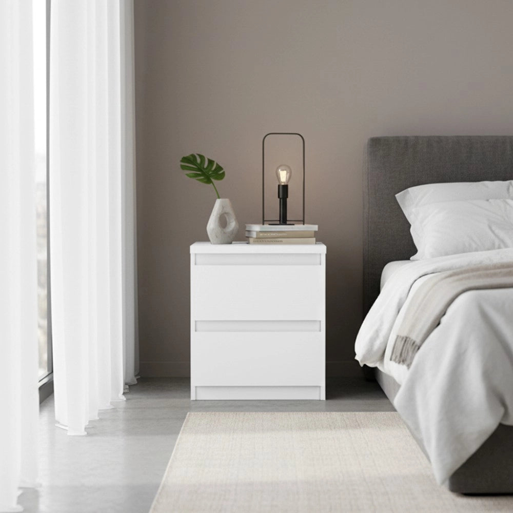 Comodino Morgan 2 cassetti bianco – 41.8x32.2x49.3H
