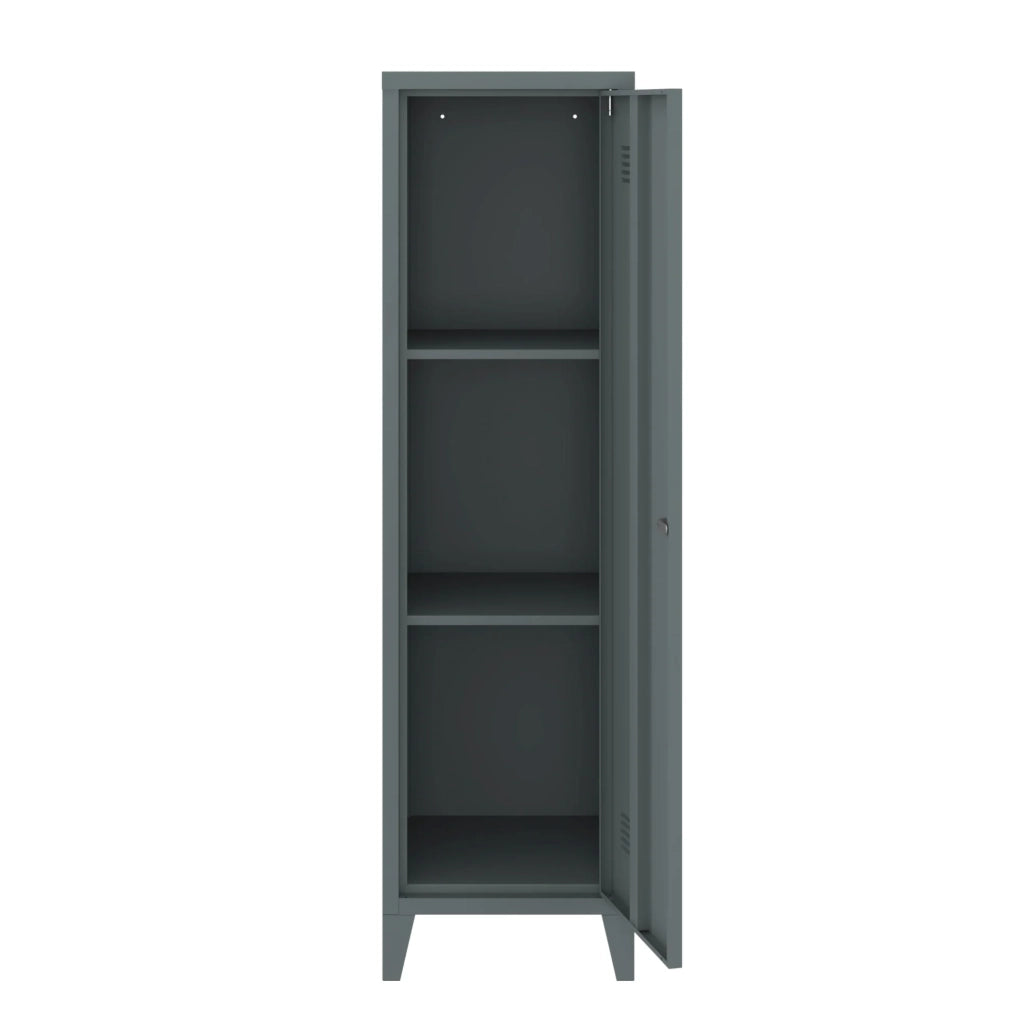 Mobiletto/scaffale in metallo con serratura 137 x 38 x 38 cm grigio scuro 03_0008947