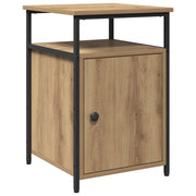 Comodino | Armadio da Notte | Mobiletto da notte rovere artigianale Legno multistrato