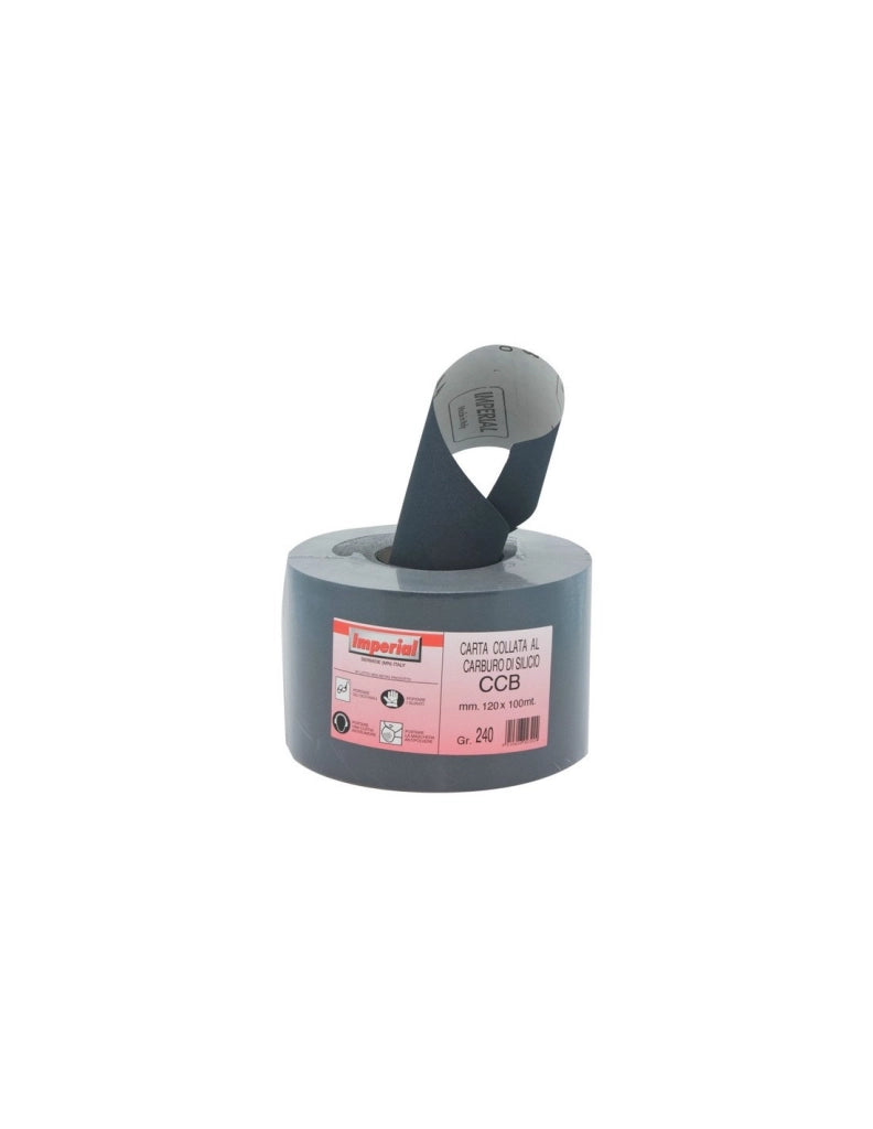 CARTA ABRASIVA 'CCB' Grana 240 - rotolo mm 120x100 mt - 100 metrilineari- IMPERIAL ABRASIVI