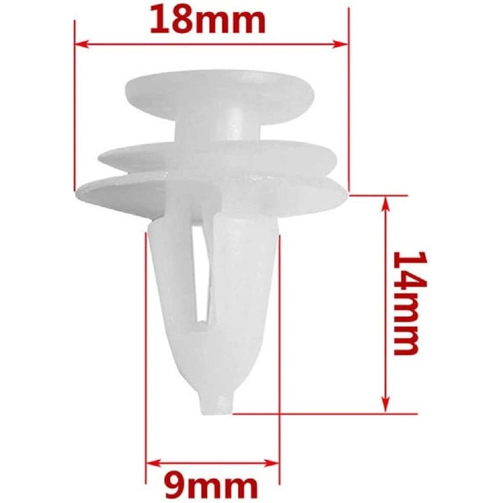 Trade Shop - Kit 40pz Clip Di Fissaggio Pannello Automatico Rivetti Plastica Ganci Auto Bianco -