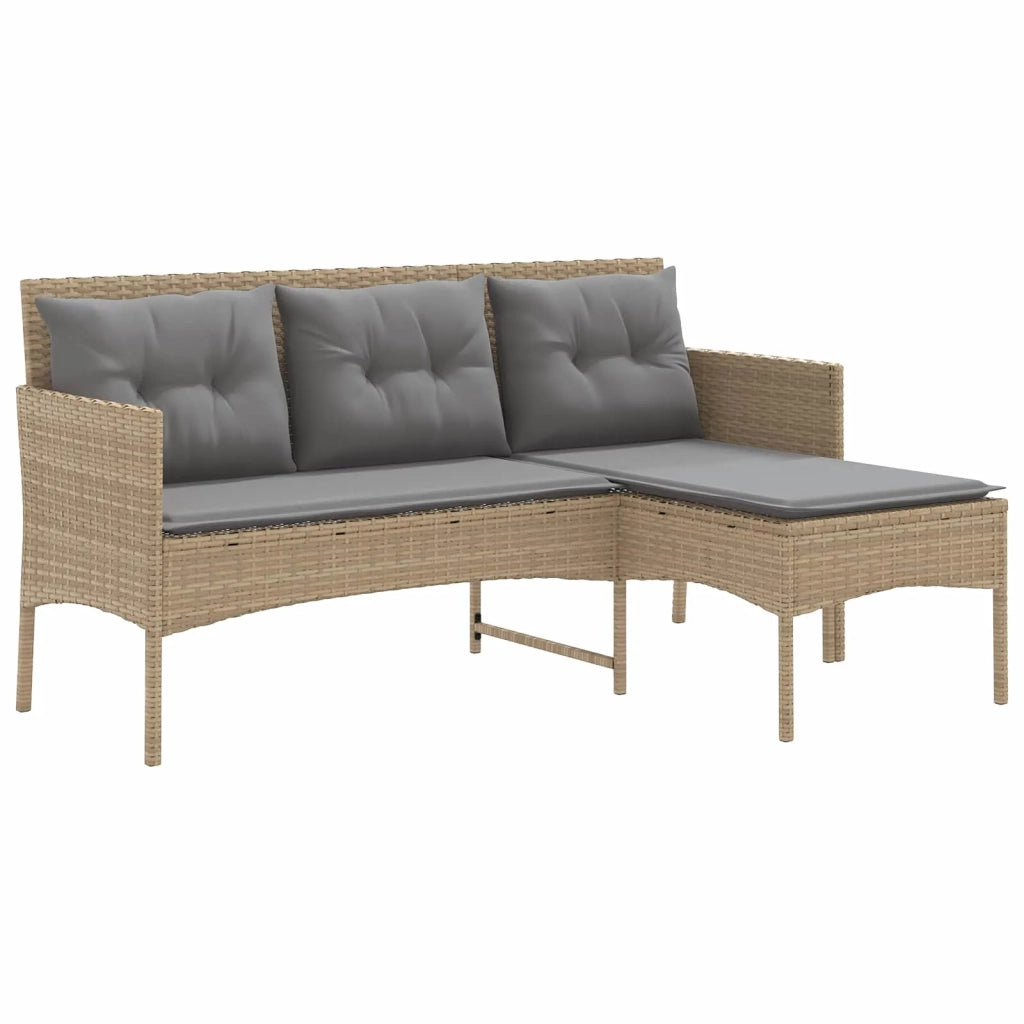 Set Divano da Giardino con cuscino 2 pcs polyrattan