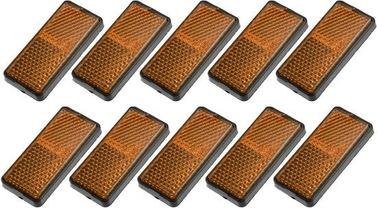 Kit di riflettori di sicurezza 10 pezzi - Nastro riflettente - Riflettori per bicicletta - Plastica ABS resistente - Facile da installare - Dimensioni 5,6x2,6cm