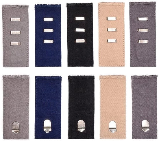 Estensione Cintura 5 Pezzi - Bottone Adattabile - Estensione Cintura Riciclabile - Estensione Jeans - Pantaloni/Caotten - Adatto a Diversi Abiti - Estensione Raccordo