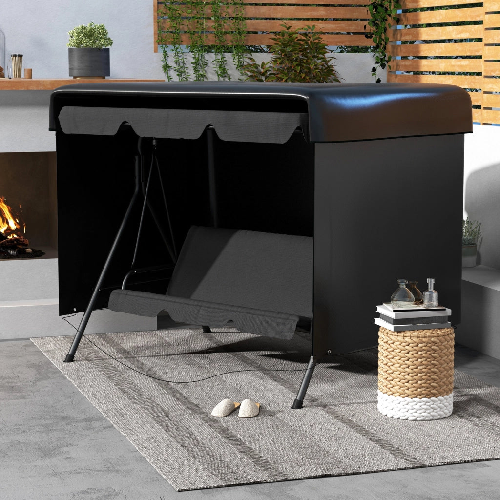 Copertura Protettiva per Altalena da Giardino ¨C zephmum ¨C Nero 215x155x150 cm
