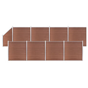 Pannelli Recinzione 8 Quadrati 1 Inclinato 1484x186cm Marrone