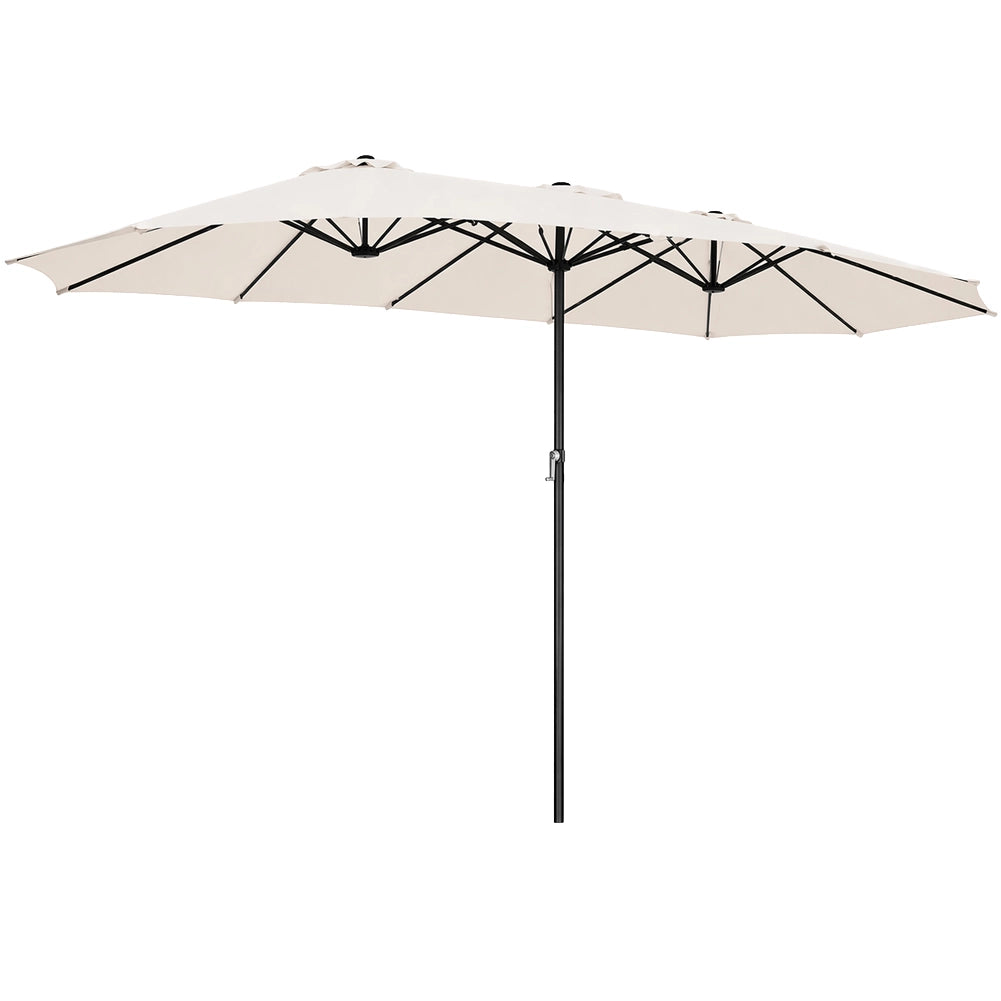 Ombrellone Doppio 4.6 Metri Senza Base da Giardino Rivestimento Anti UV 12 Ribs