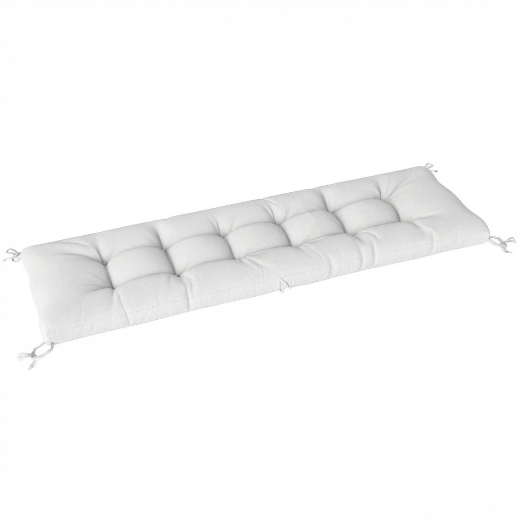 Cuscino per Panchina Esterno con Cinghie ¨C zephmum ¨C Crema 198x65x13 cm