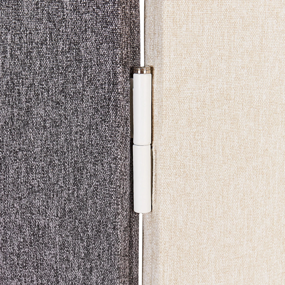 Pannello acustico decorativo moderno pieghevole a 5 pannelli con struttura in acciaio poliestere grigio e beige stile moderno ufficio