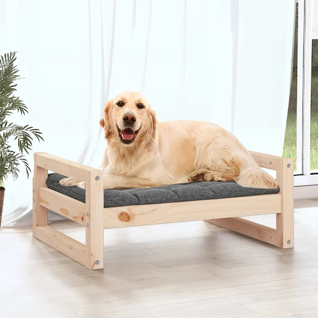Cuccia per Cani 75,5x55,5x28 cm in Legno Massello di Pino