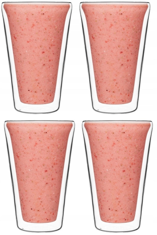 KADAX, 4 grandi bicchieri termici a doppia parete da 470 ml per caffè, tè e latte.