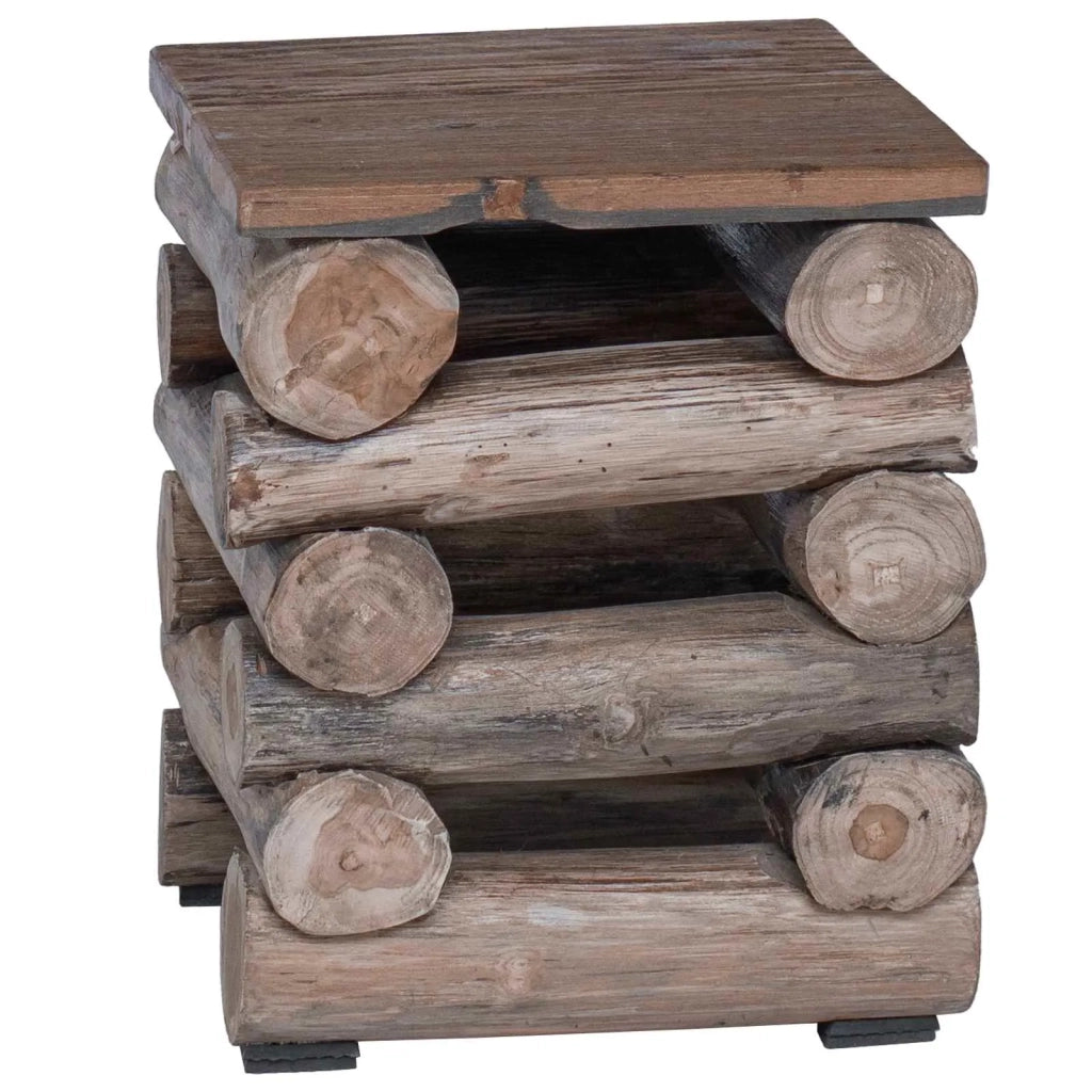 Pouf Naturale 30 x 30 x 38 cm Legno di teak solido