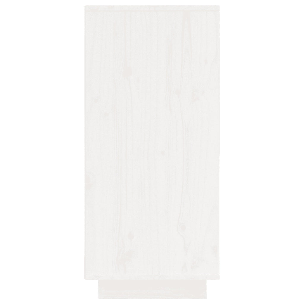 Credenza Bianca 60x34x75 cm in Legno Massello di Pino 813376