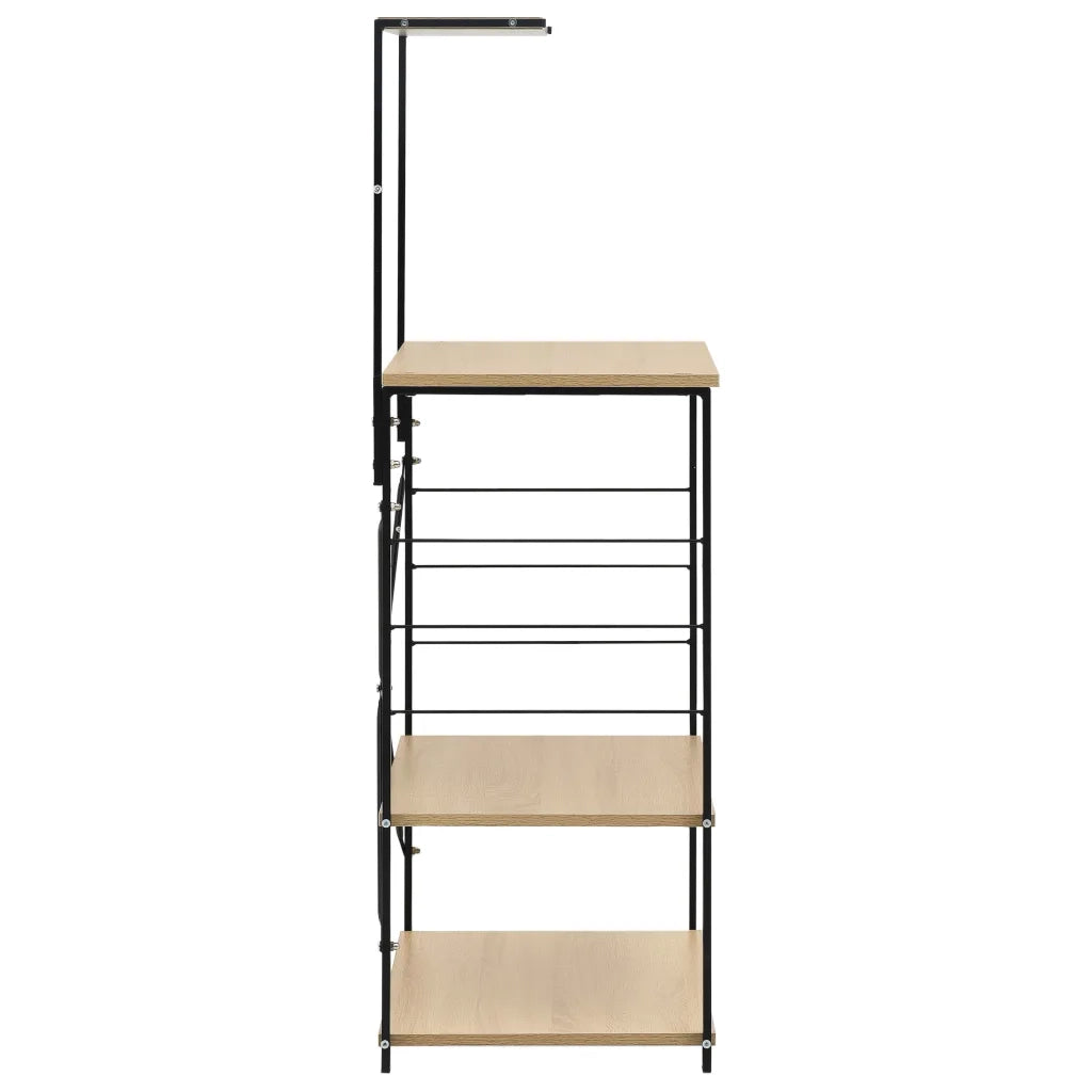 Mobile Microonde Nero e Rovere 60x39,6x123cm Legno Multistrato 288239