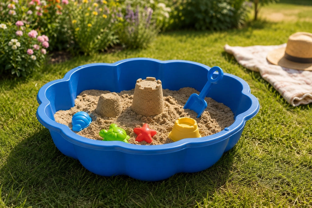 Piscina Sabbiera Flower in Plastica 57L Ø76x20,5cm Blu