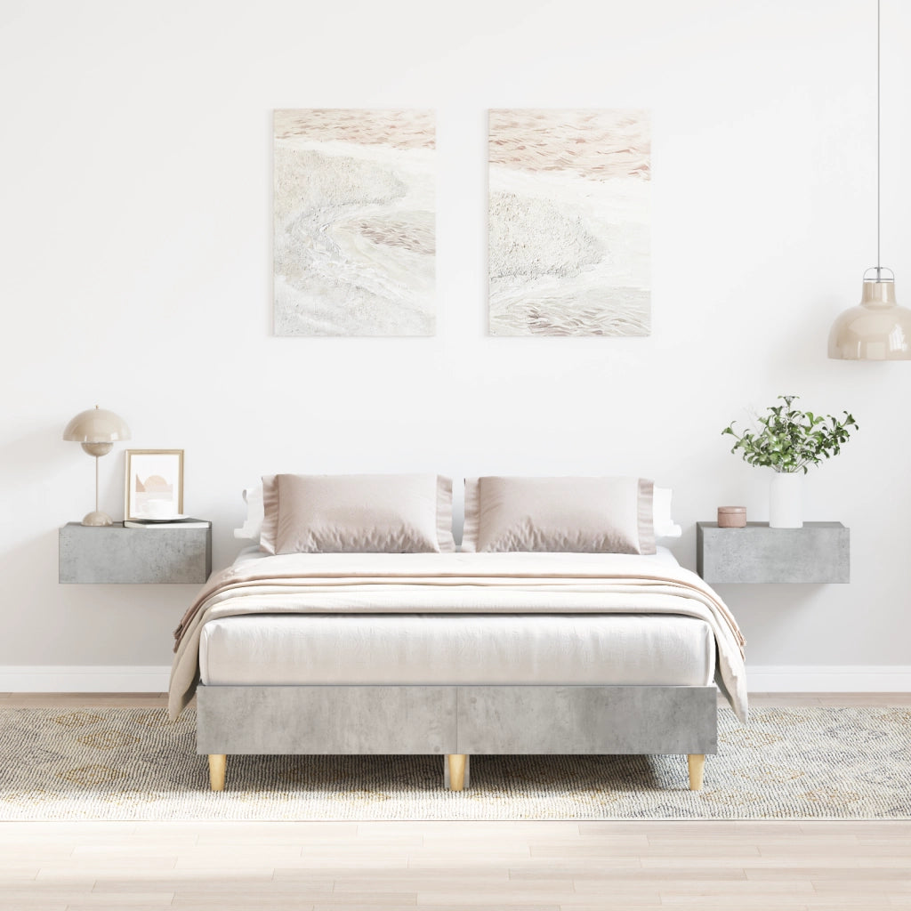 Rete letto  120x190 cm Grigio cemento in legno ingegnerizzato