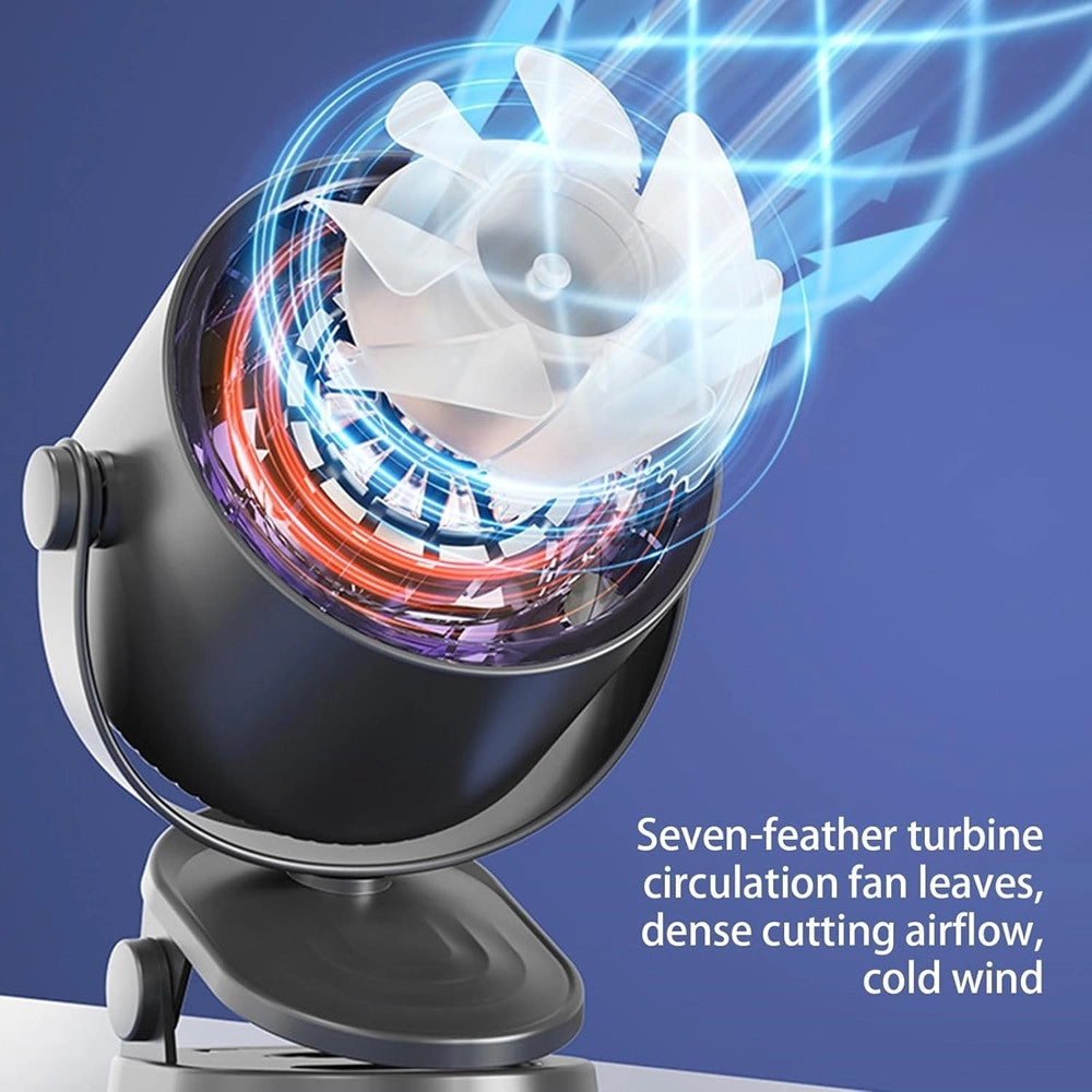 Trade Shop - Ventilatore Da Tavolo Usb Elettrico Raffreddamento Design Luce Notturna Camera Scrivania -