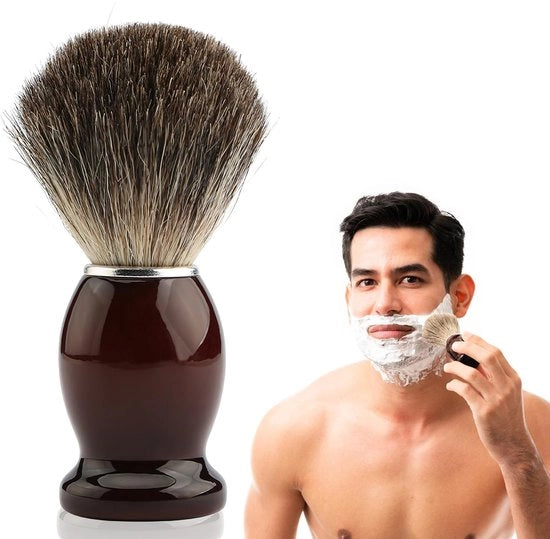 Spazzola da barba in legno con setole morbide - riduce l'irritazione - design vintage - per uomo