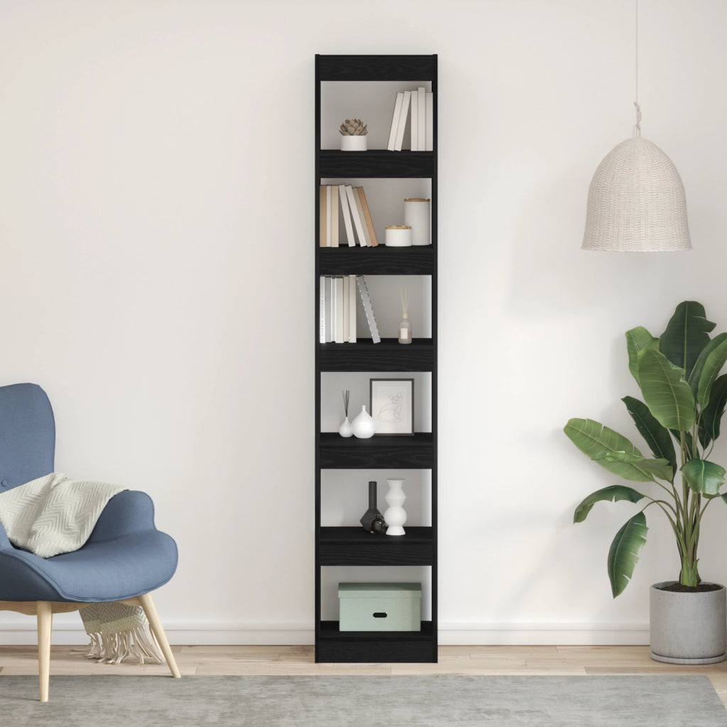 Mobile libreria  Nero Rovere 40x30x198 cm in legno ingegnerizzato