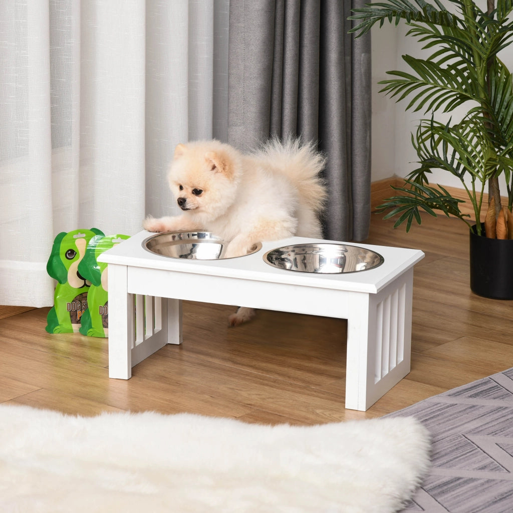 Stazione Cibo Cane ¨C zephmum ¨C 44x24x15cm Bianco