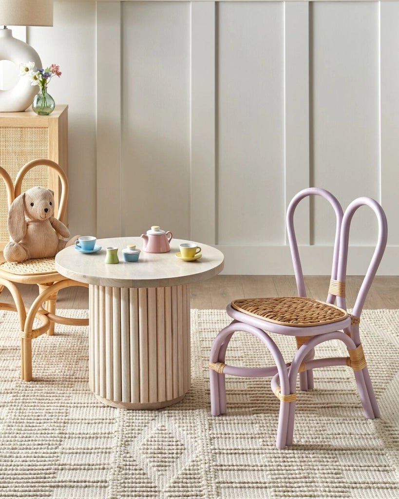Sedia per bambini in rattan naturale Viola Giardino Outdoor Indoor Boho Fatto a mano