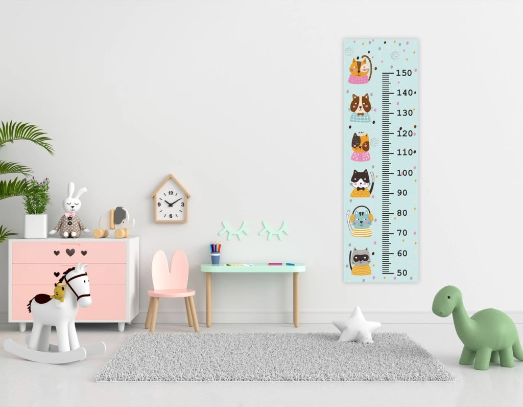 Metro Parete Misura Crescita Bambini in PVC 36x120 Cm Righello Grafico Altezza Muro Bimbi DIS_E