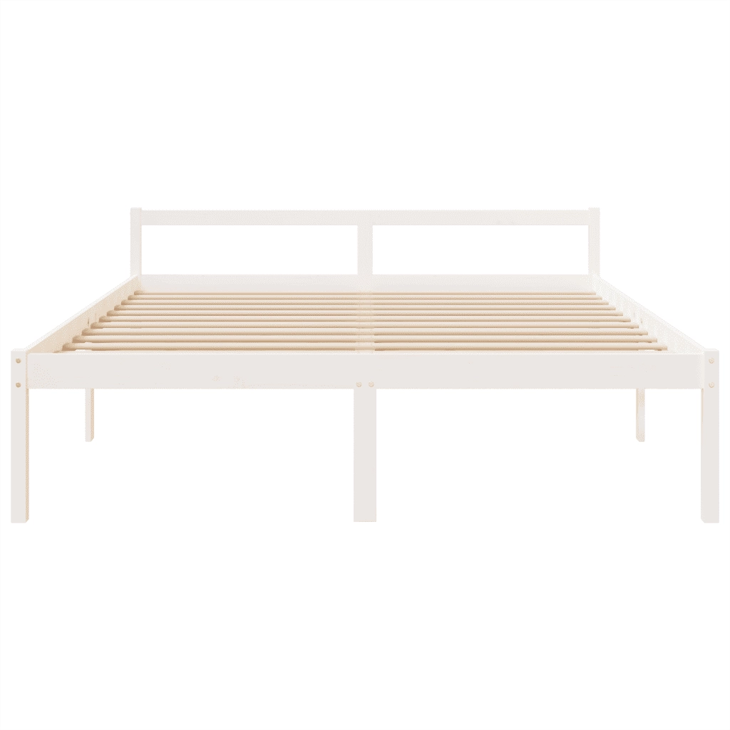 Letto per Anziani Bianco 180x200 cm Super King Legno di Pino 810630