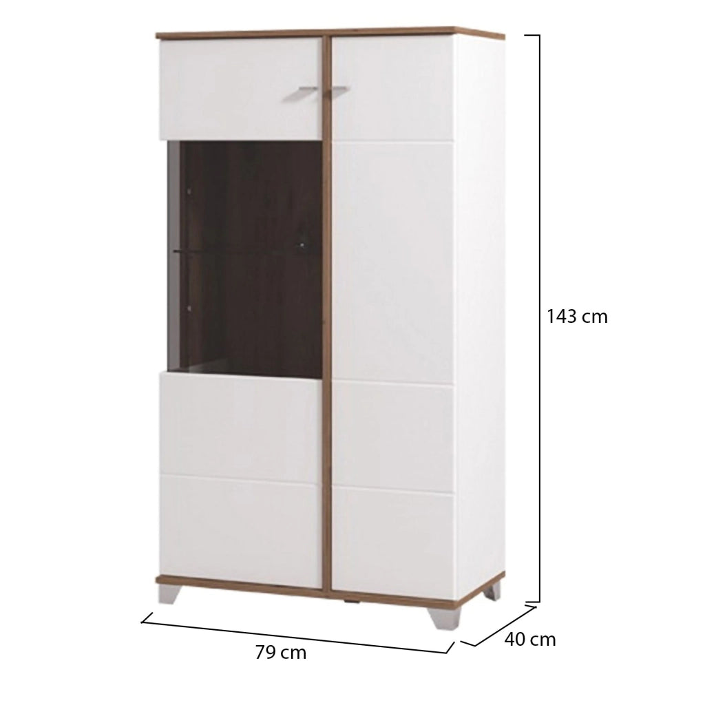 Mobile Espositore Suello, Vetrina 4 Ripiani, 78.5x40x143h cm Bianco