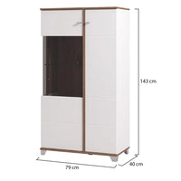Mobile Espositore Suello, Vetrina 4 Ripiani, 78.5x40x143h cm Bianco