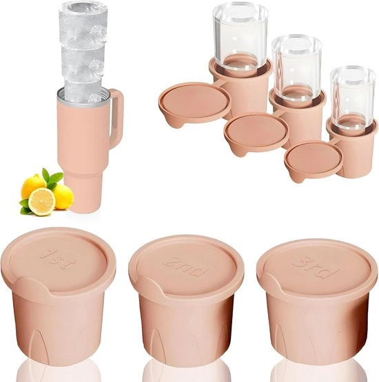 Set di blocchi di ghiaccio per bicchieri grandi, confezione da 3, blocchi di silicone riciclabili