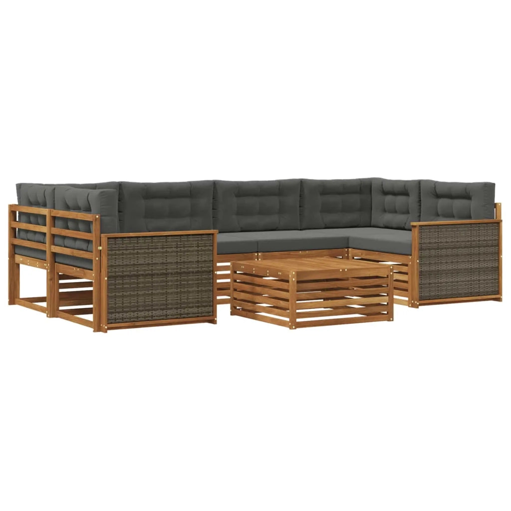 Set di divani da esterno 7 pz Naturale e Antracite 3383080