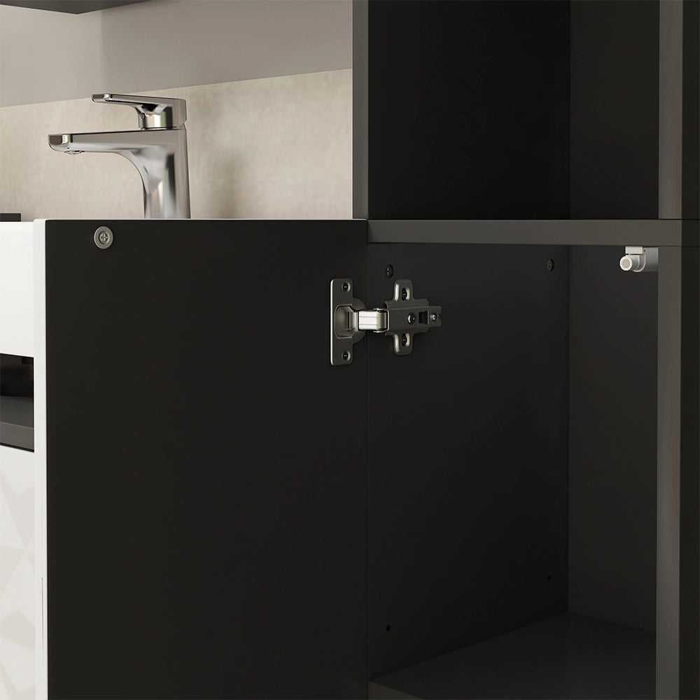 Vicco Armadio per il bagno Nero 30 x 189.5 cm con 2 ante e 3 scomparti